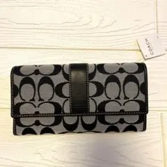 【新品】COACH モノグラム長財布 ブラック/ホワイト