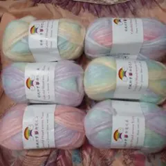 モヘア毛糸レインボーカラー6点