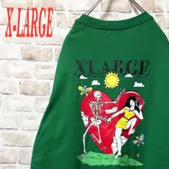 ☆希少デザイン☆ X-LARGE☆ビックプリント☆グリーン☆オーバーサイズ☆