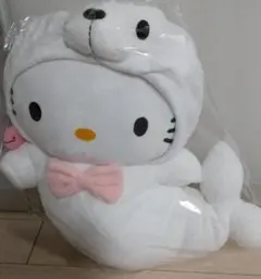 ハローキティアザラシのぬいぐるみタオル生地のキティちゃん
