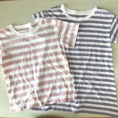 無印良品 ボーダー Tシャツ チュニック 2枚セット 120のサムネイル