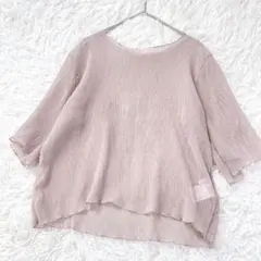 グレイル シアー ブラウス シアー シャーリング くすみピンク
