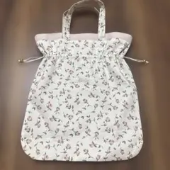 リバティ　巾着バッグ　フローティングフローラ　ハンドメイド