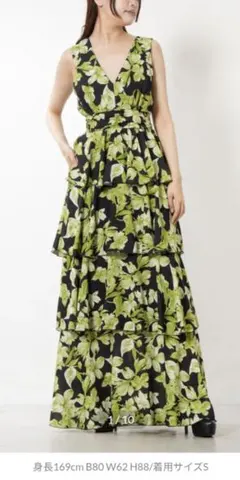 花柄ノースリーブロングワンピース