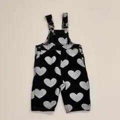 【最終値下げ中】ハート柄デニムオーバーオール 80