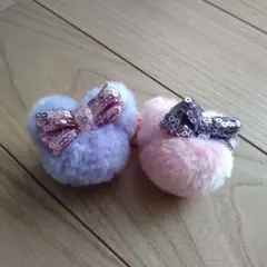 ディズニーリゾート　ミニーマウスファーゴム2個セット ヘアアクセサリー
