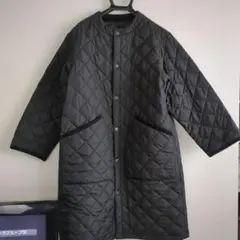 Barbour　ブラック キルティングジャケット ロング丈