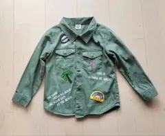 アナップキッズ　ミリタリー風シャツ 110　カーキ