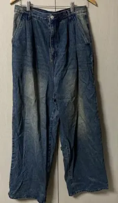 ケミカル　ヴィンテージ　メイクタックワイドテーパードハイウェストデニムパンツ