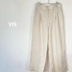 1494【ビス】ワイドパンツ　ナチュラル【L】アイボリー　オフィスカジュアルのサムネイル