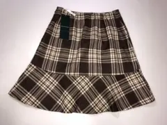 442三陽商会ザ・スコッチハウス◆150A スカート 茶系チェックアジャスター付