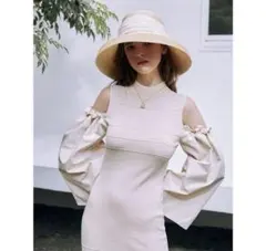 eimy istoireフレアスリーブドッキングマーメードワンピース（ベージュ）