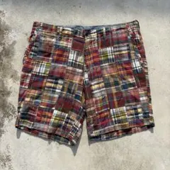 SHIPS別注 Berle パッチワーク チェック パンツ USA製 スラックス