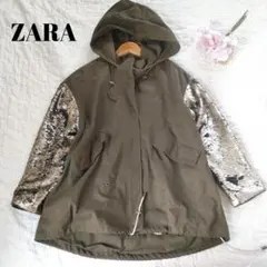 ZARA スパンコール　マウンテンパーカー　ジャケット　メンズ　レディースのサムネイル