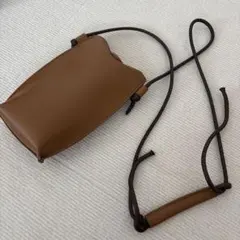 ブラウン 合成皮革 スマホショルダーバッグ
