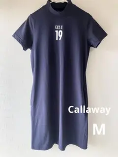 Callaway キャロウェイ ネイビー ゴルフワンピース M モックネック