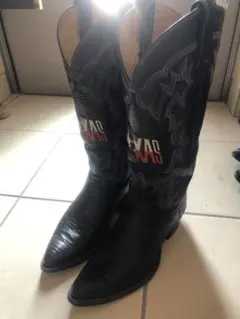 トニーラマ　ウエスタンブーツ 黒 リザード