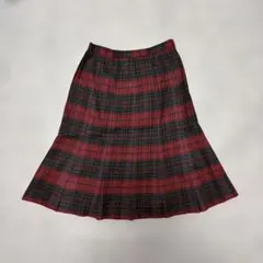vintage スカート チェックスカート ウール100% 古着レトロ　ガーリー