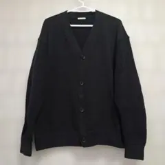 ブラック Vネック カーディガンM
