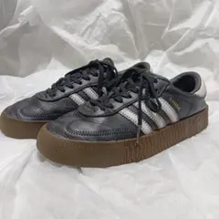 アディダス SAMBA サンバローズ 厚底 レザー ガムソール 23.5