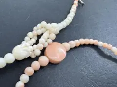 M6244 珊瑚　羽織紐　ヴィンテージ アクセサリー
