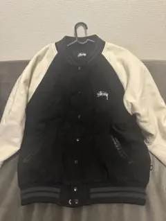 Stussy スタジャン ブラック アイボリー S - メルカリ
