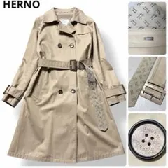HERNO トレンチコート Hロゴモノグラム 刻印プレート ヘルノ