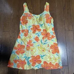 花柄 ワンピース水着 ビキニショーツ付き