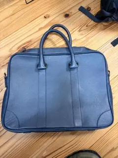 本革 レザー ビジネスバッグ ネイビー 美品 ハンドメイド A4収納可 メンズず