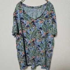 L.L.BeanSignature【XL】エルエルビーン 総柄 VネックTシャツのサムネイル