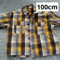 子供服　チェックシャツ　黄色　100cm petit main