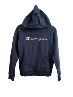 Champion ネイビー フード付きパーカー