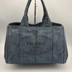 PRADA デニム ハンドバッグ フラワーモチーフ 2WAY 希少 カパナ - メルカリ