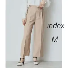 index インデックス ソフトツイルタック ワイドパンツ スラックス ベージュ