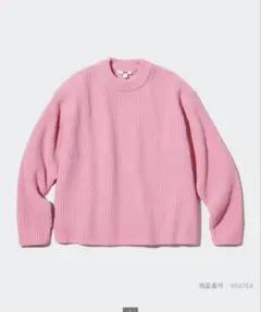 ユニクロ　ウォッシャブルソフトニットクルーセーター　M 11 Pink