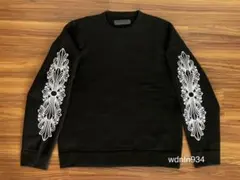 新品 国内購入 クロムハーツ カシミア長袖ニット フローラルクロス刺繍 黒 Lのサムネイル