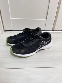ASICS キッズ スニーカー ブラック/グリーン　22㎝