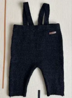プティマイン サスペンダー付きニットパンツ ダークグレー 80