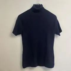 Ralph Lauren ネイビー ハイネック 半袖ニット