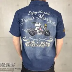 スヌーピーコラボ半袖デニムシャツ 462024 インディゴ M バイクのサムネイル