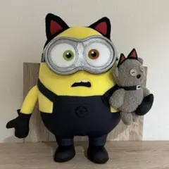 ミニオン　ボブ　ティム ハロウィン ぬいぐるみ　USJ 猫耳 黒猫
