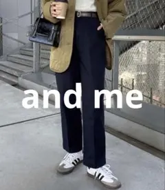 未使用andmeアンドミー コットンセンタープレスベイカーパンツネイビー　L