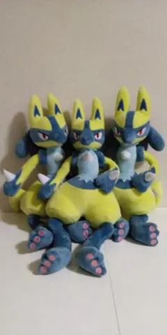 ポケットモンスター　めちゃもふぐっとぬいぐるみ　黄色いルカリオ　3体　ポケモン