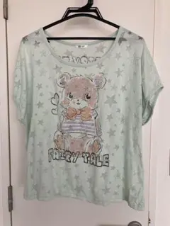 ハニーズ　COLZA Tシャツ　グリーン　クマ　透け感　Lのサムネイル
