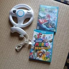 【お得】マリオカート8、スーパーマリオ3dワールド、.wiiハンドル、ヌンチャク