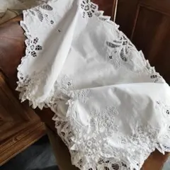 白糸刺繍 タティングレース リネンクロス ヴィンテージ - メルカリ