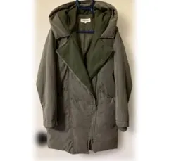 グローバルワーク　フード付きダウンコート　カーキ色