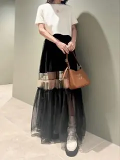 LILY BROWN 配色チュールスカート