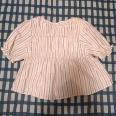 新品　ZARA ストライプ 半袖ブラウス 110cm