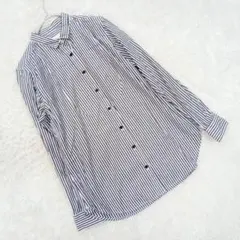 ジーナシス JEANASIS ノーカラー シャツ (F) ストライプ 襟なし